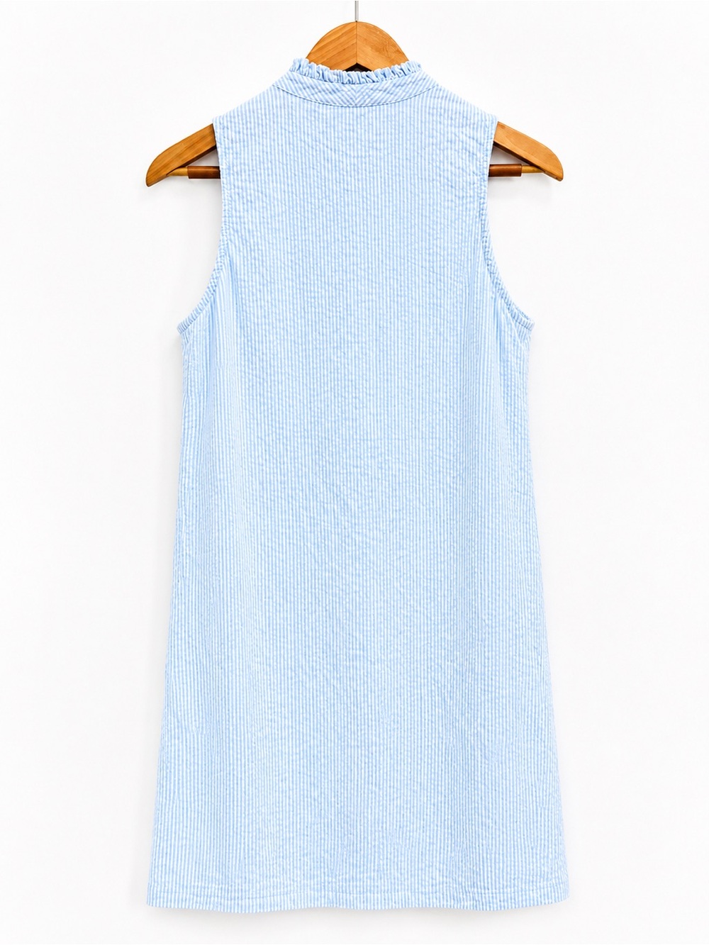 Southern Tide Light Blue & White Sleeveless Seersucker Shift Dress S - Picture 3 of 5